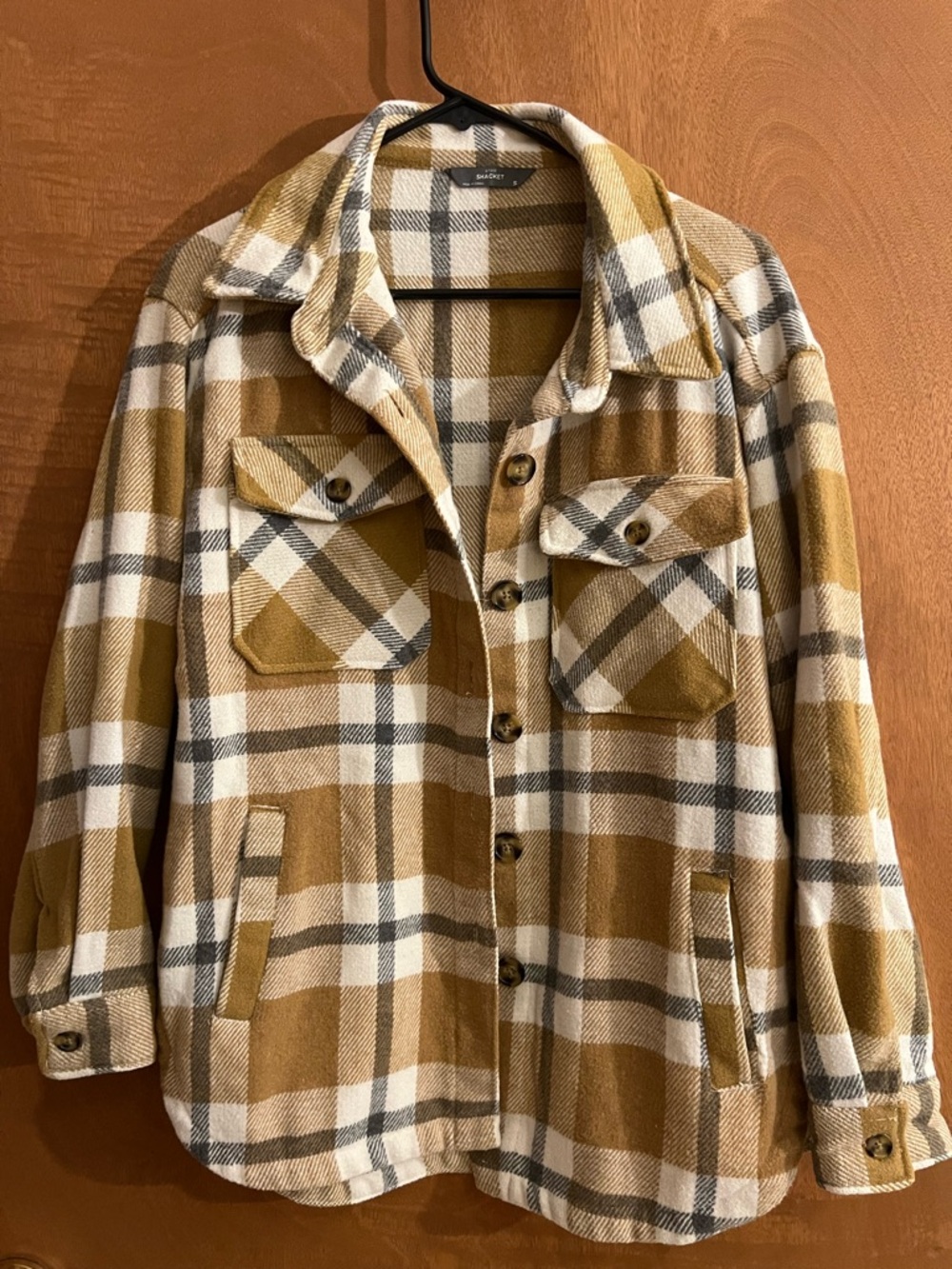 Plaid Button-Front Shacket-Womens - Picture 1 of 3